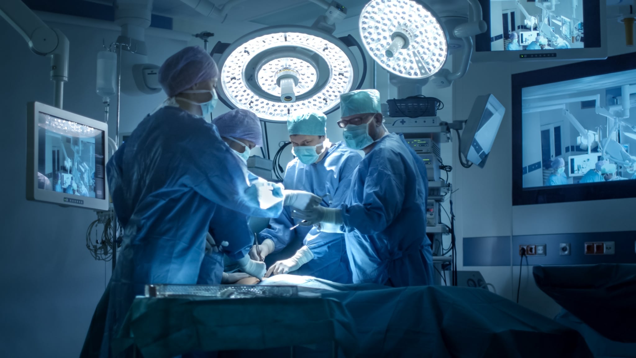 Medical team performing an operation