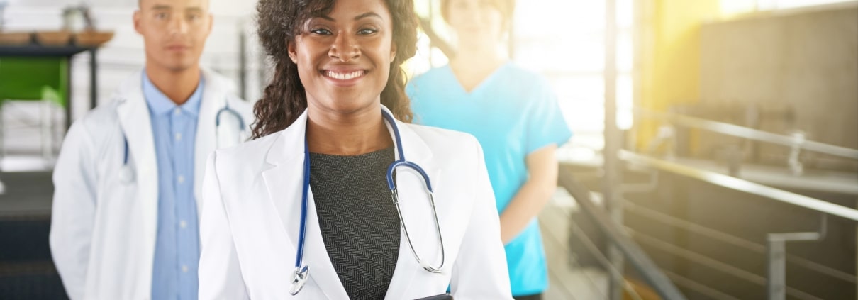 Smiling healthcare worker