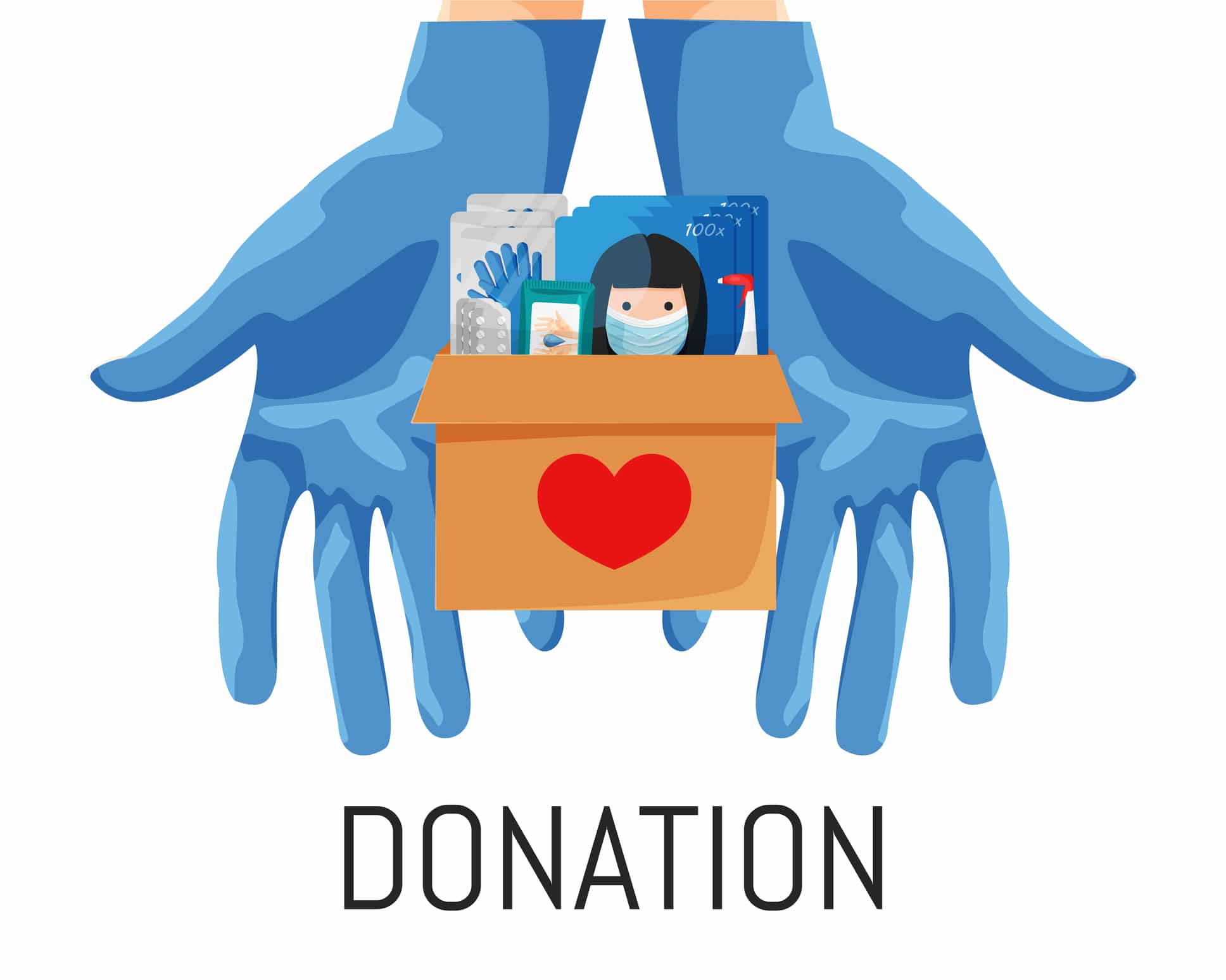 Donation box with masks