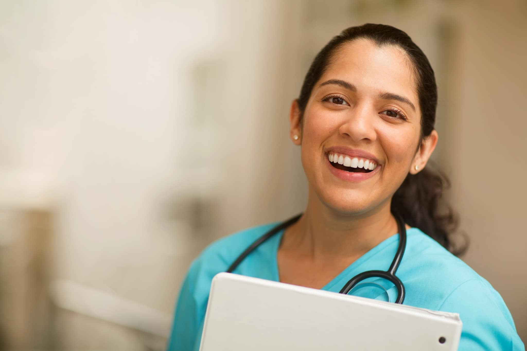 Smiling healthcare professional