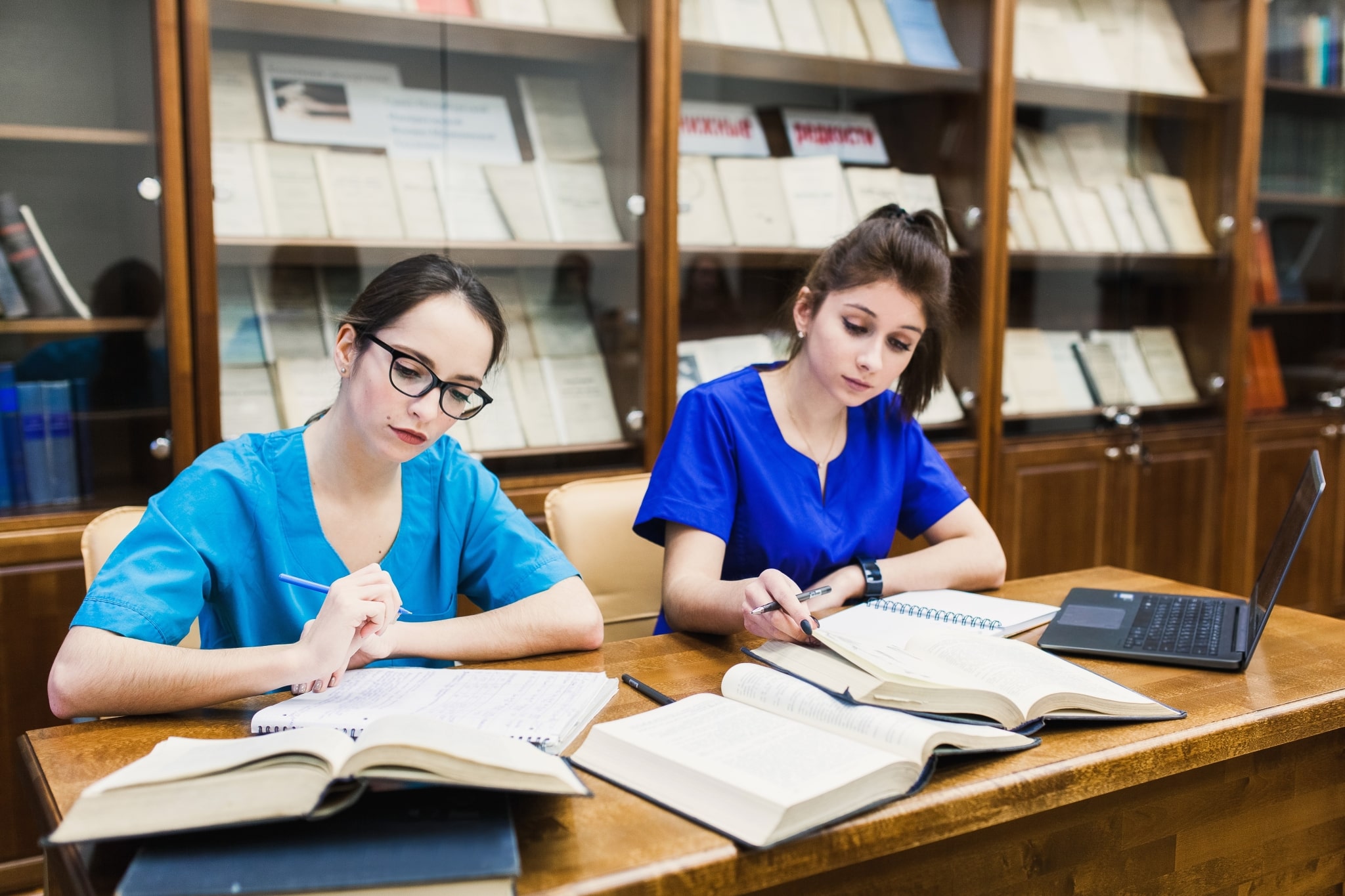 Medical students taking notes
