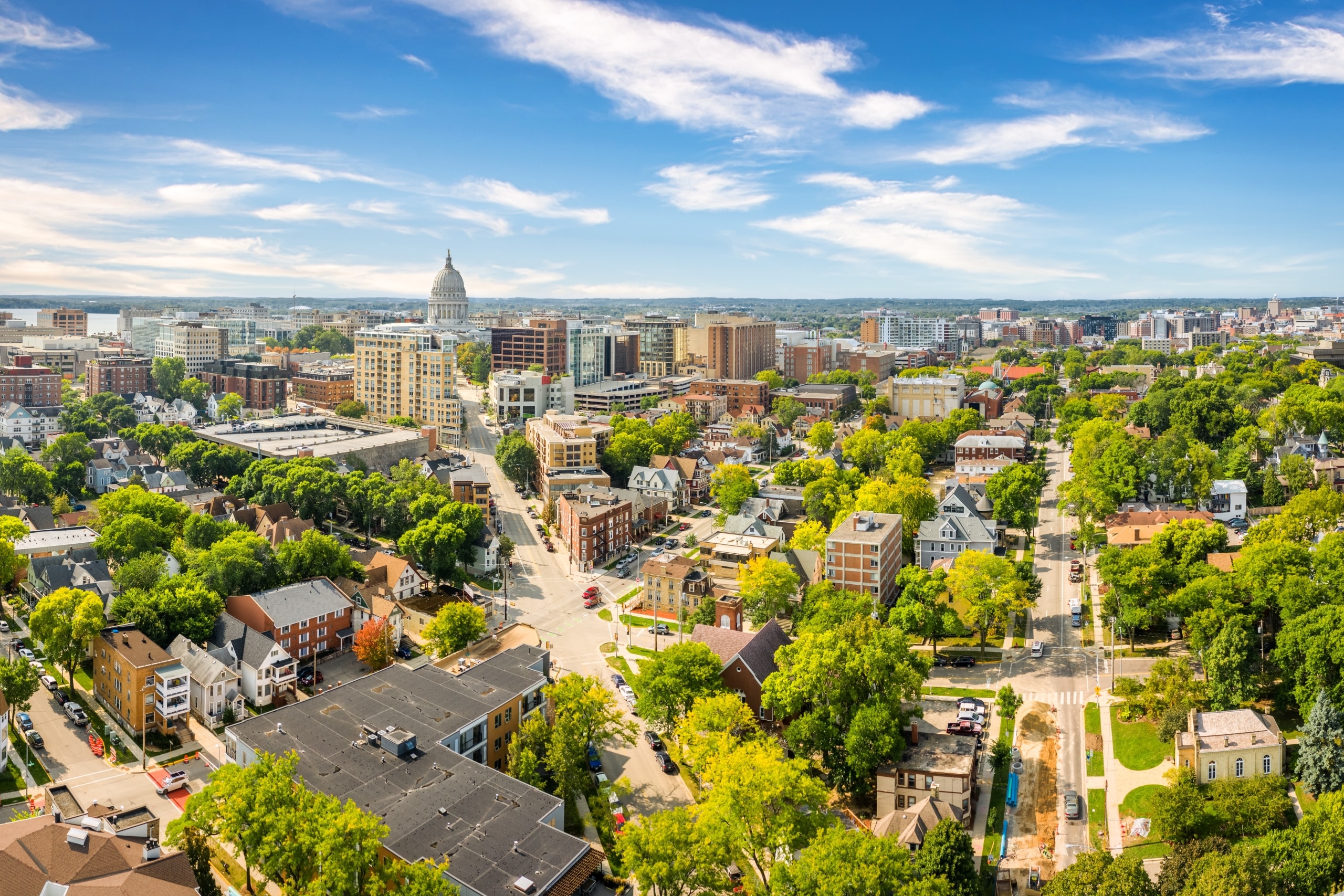 Aerial view of Madison
