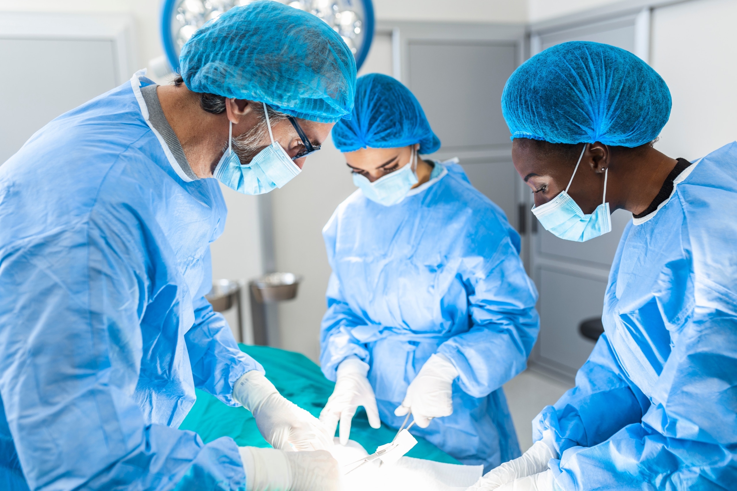 Team of medical professionals during surgery