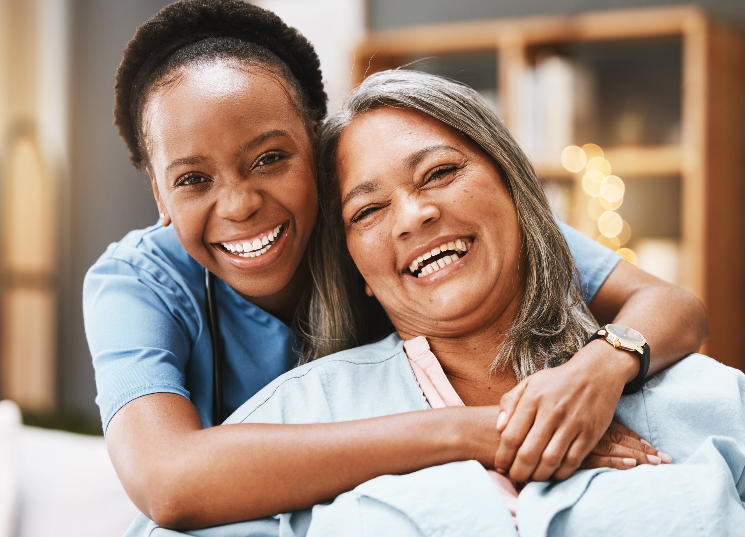 African-American nurse with a patient