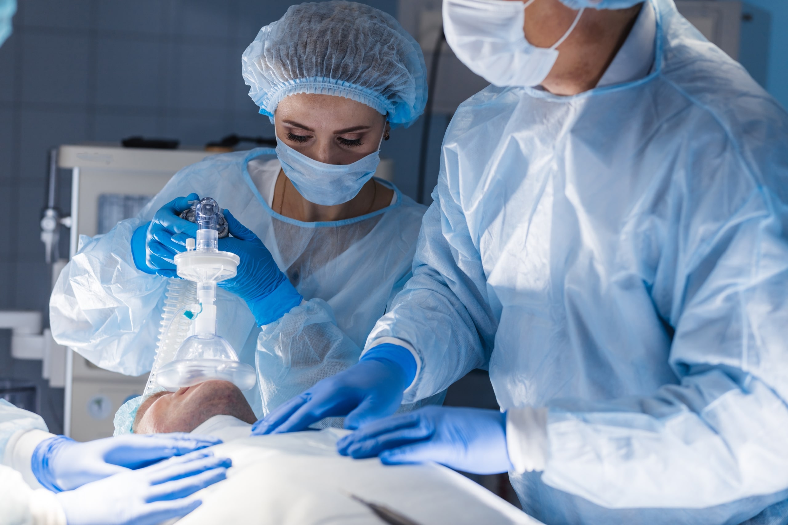 Team of medical professionals in an operating room