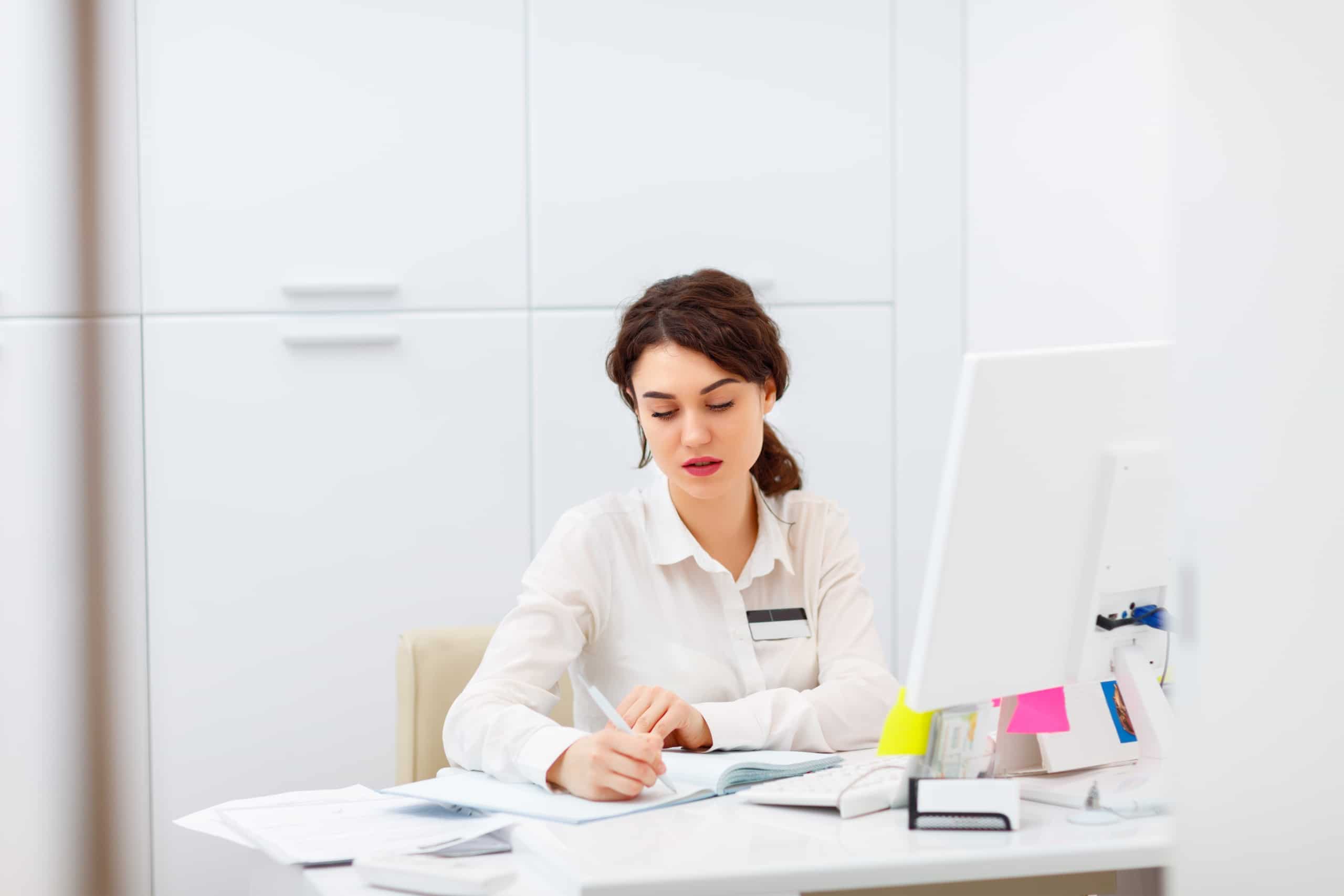 Friendly medical professional at a desk