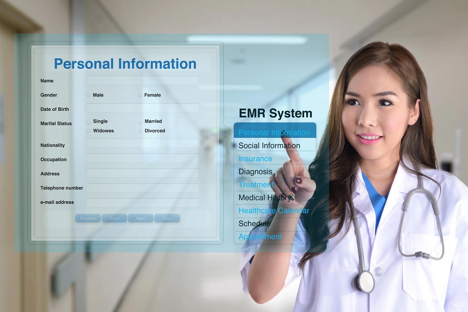 Medical Office Administrator using virtual technology