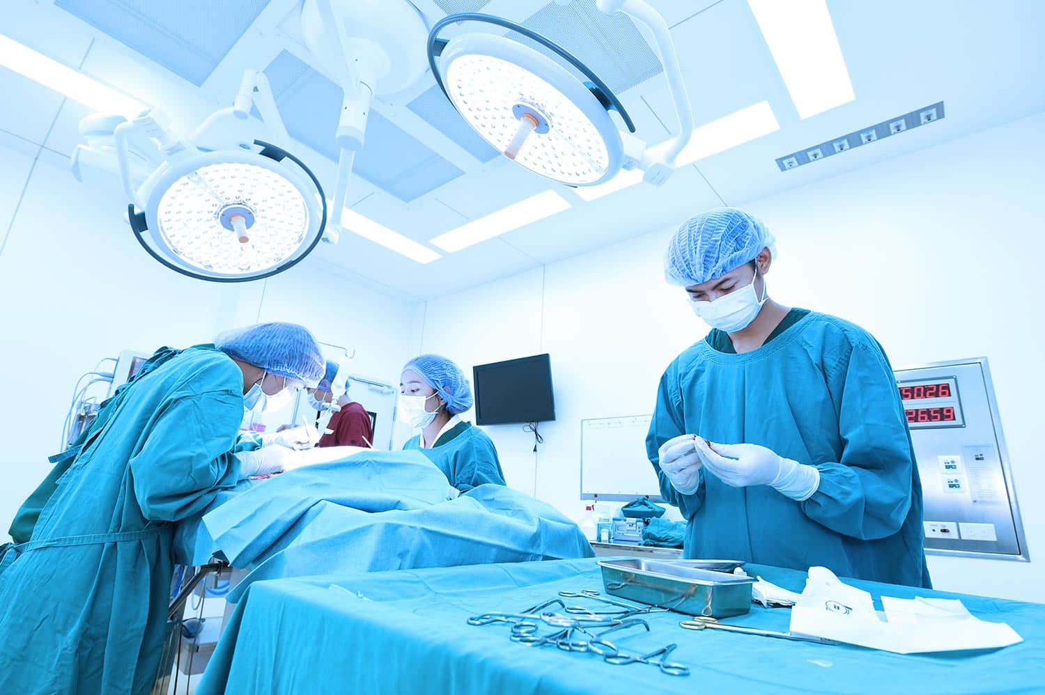 Surgical team in an operating room